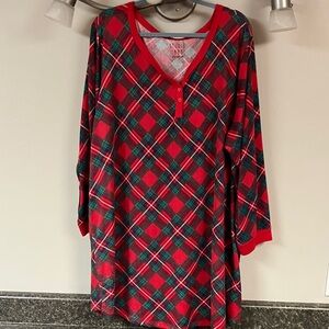 3/$15 ❤️ 2/15  avon plaid sleep shirt nightgown pajamas 3x 26/28w